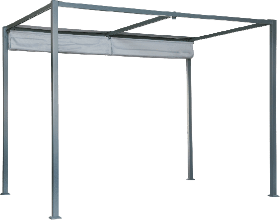 Bricocenter HORALI NATERIAL - Pergola - Steel with 2x3 m anthracite polyester cloth