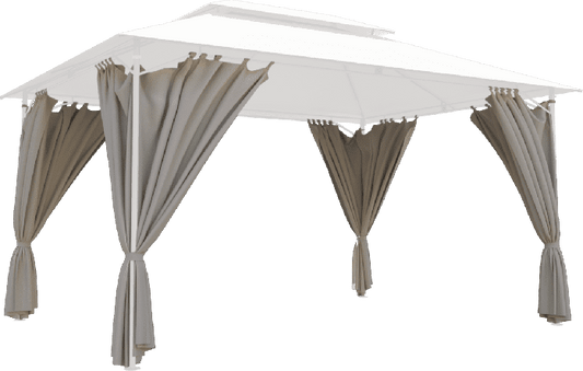 NATERIAL - Set of 4 replacement curtains for oxis naterial polyester gazebo 3 X 4 M - best price from Maltashopper.com BR500011253