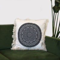 Traditional Mandala Cushion - 45x45cm - black - best price from Maltashopper.com CMC-04DS