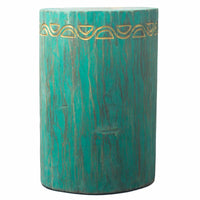 Tribal Stool / Table - Albasia - Turquoise - best price from Maltashopper.com TTS-06