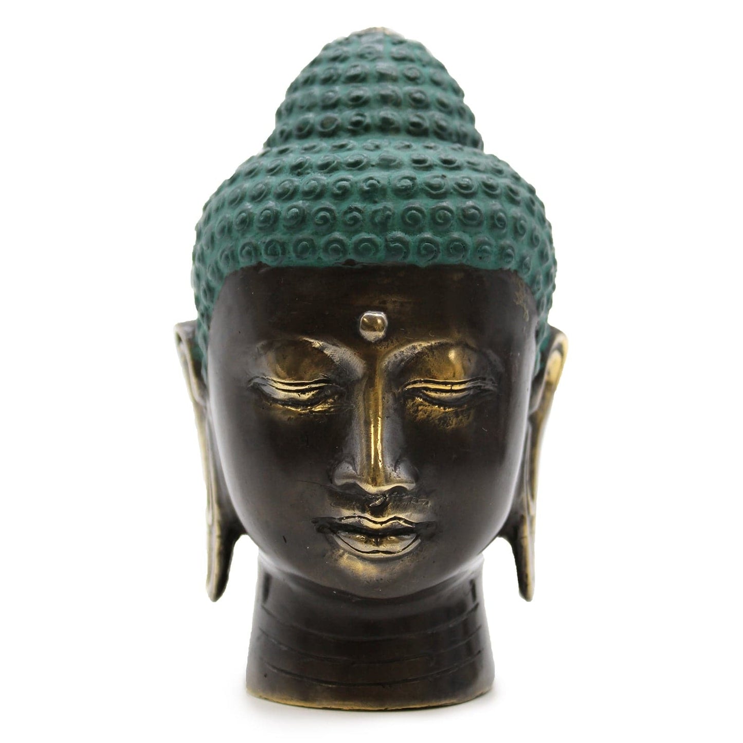 Large Antique Brass Buddha Head - best price from Maltashopper.com BFF-25