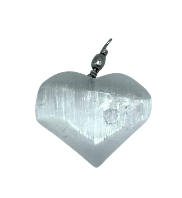 Selenite Heart Pendant - best price from Maltashopper.com SELPEN-01