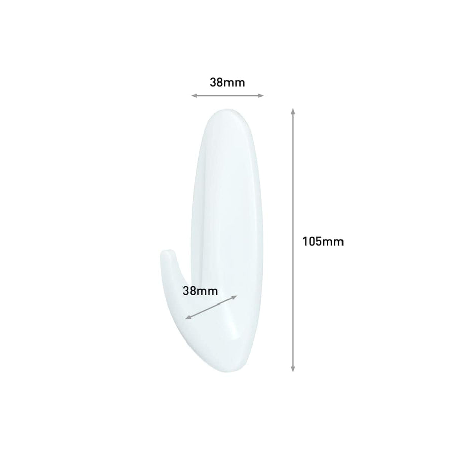 Bricocenter OVAL WHITE ADHESIVE HOOK FOR COMMAND BATHROOM LARGE 2.3 KG