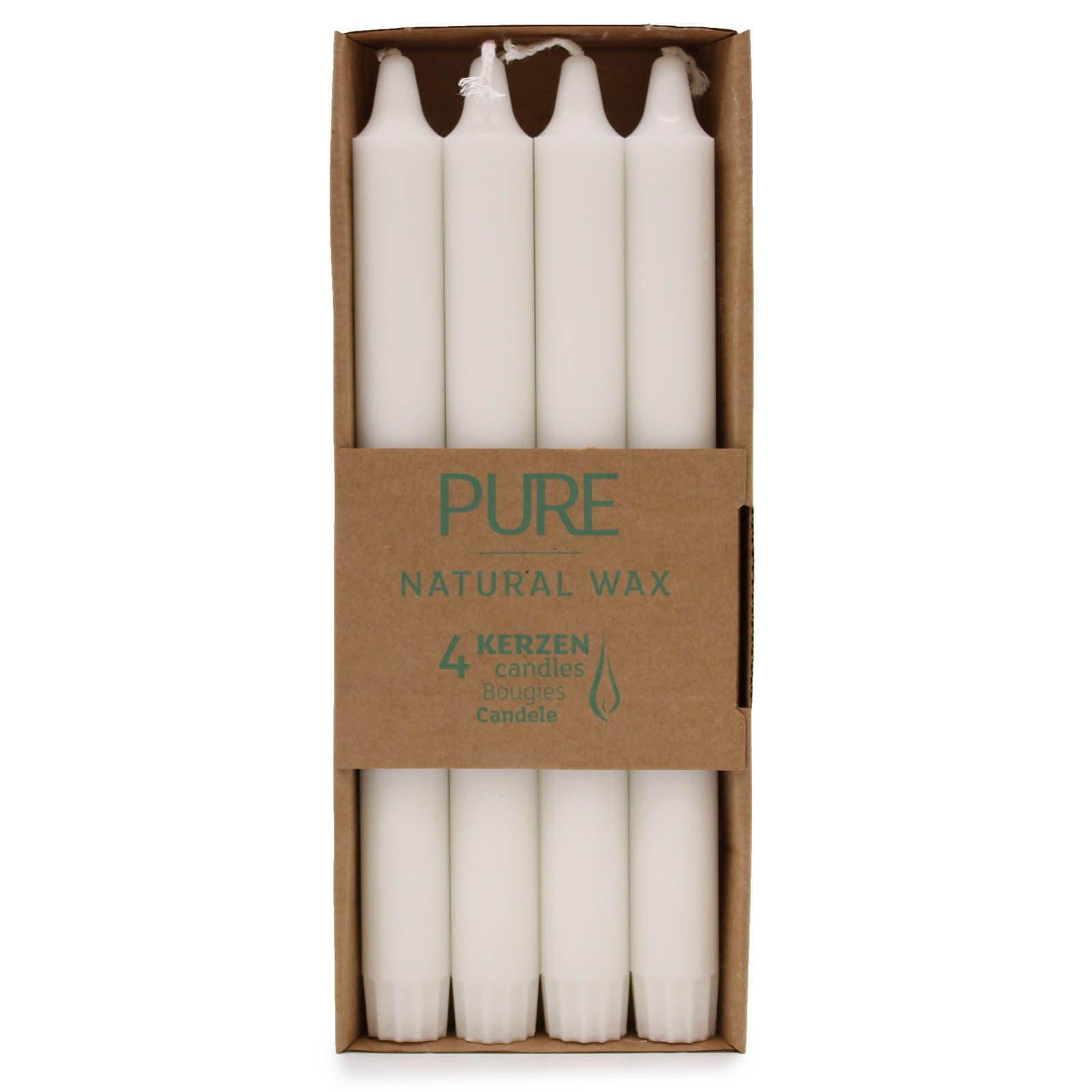 Pure Natural Wax Dinner Candle 250x23 - White