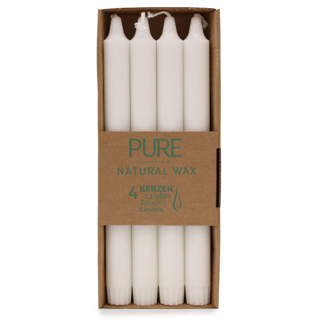 Pure Natural Wax Dinner Candle 250x23 - White - best price from Maltashopper.com PUREC-01