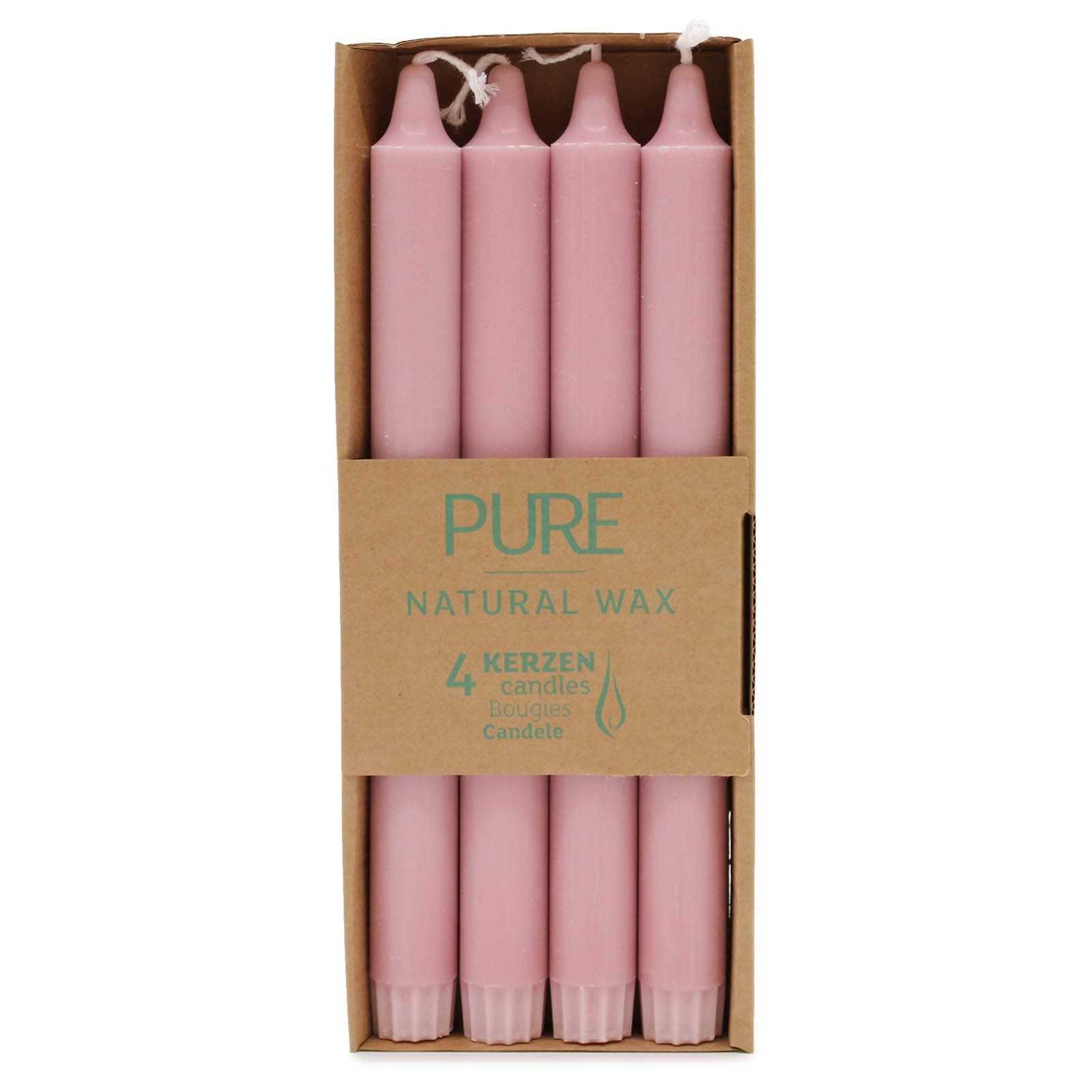 Pure Natural Wax Dinner Candle 25x2.3 - Antique Rose