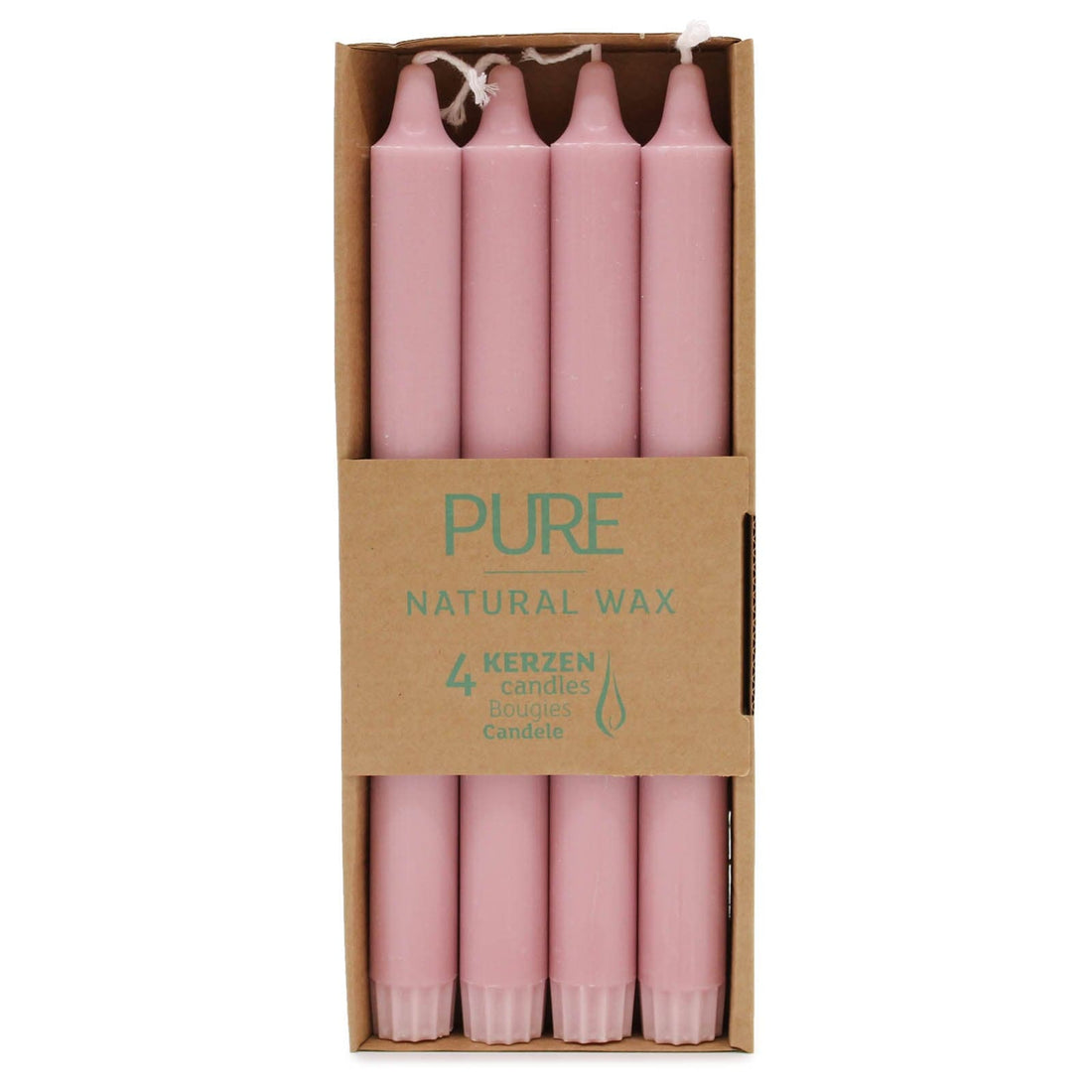 Pure Natural Wax Dinner Candle 25x2.3 - Antique Rose - best price from Maltashopper.com PUREC-04