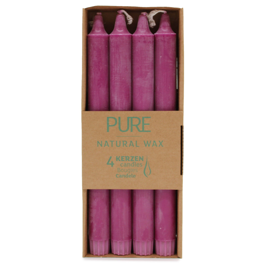 Pure Natural Wax Dinner Candle 25x2.3 - Fushcia - best price from Maltashopper.com PUREC-05