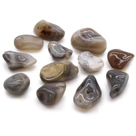 Medium African Tumble Stones - Grey Agate - Botswana - best price from Maltashopper.com ATUMBLEM-01