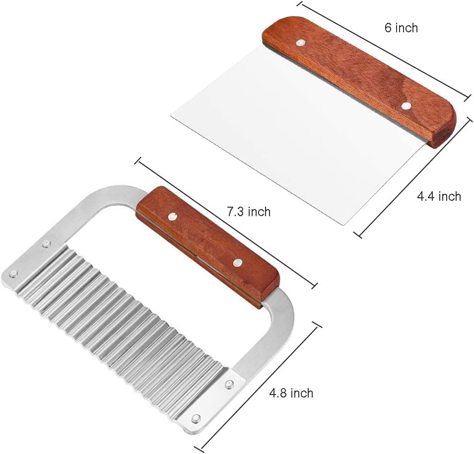 Bliss Wooden Soap Loaf Cutter Set - Wavy and Straight Cutter