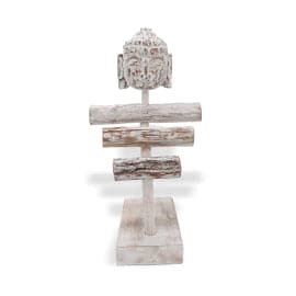 Three Branch & Buddha Stand - Whitewash - best price from Maltashopper.com NJS-01