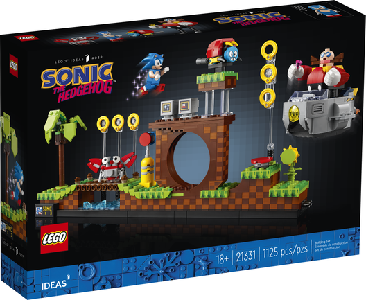 LEGO Ideas Sonic The Hedgehog – Green Hill Zone Collectible Set with Dr. Eggman Figure and Eggmobile