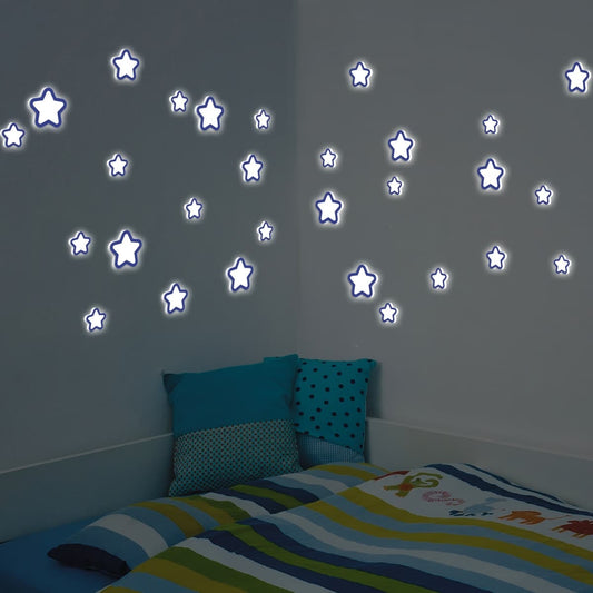 STICKER FOAM 3D GLOW STARS 31.5X34 CM