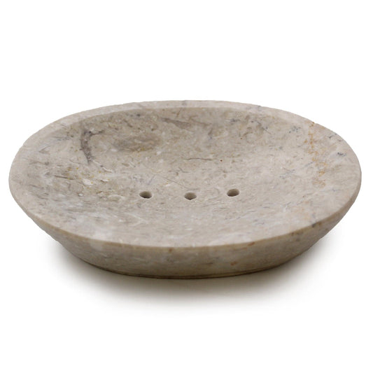 Bliss Classic Oval Cream Marble Soap Dish