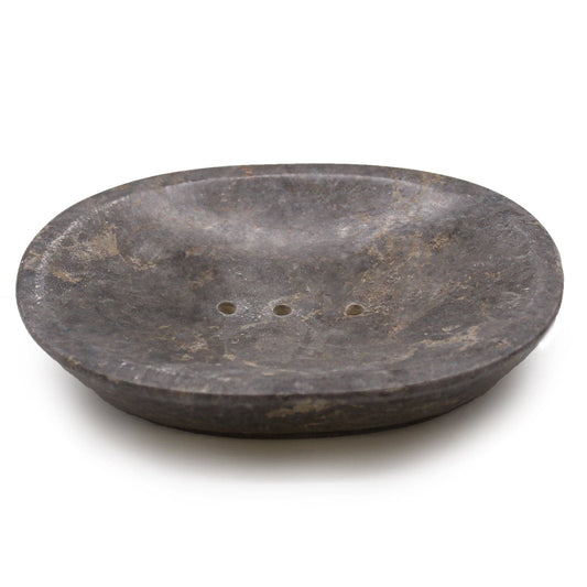 Classic Oval Grey Marble Soap Dish - best price from Maltashopper.com SSD-11