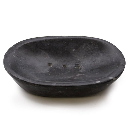 Bliss Classic Oval Black Marble Soap Dish