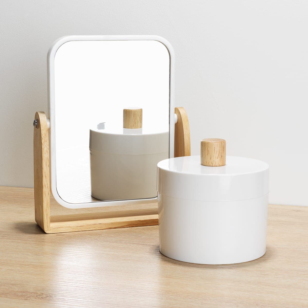 Bricocenter SCANDI SENSEA COUNTERTOP SOAP DISPENSER WHITE PLASTIC WOOD