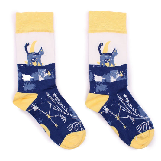 Bliss Hop Hare Bamboo Socks (41-46) - Midnight Cat