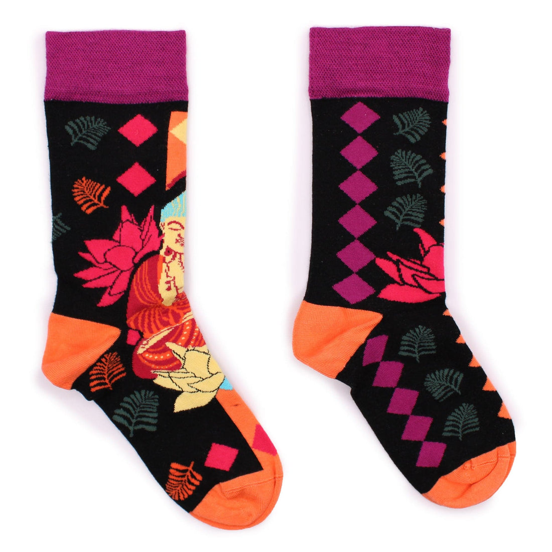 Hop Hare Bamboo Socks (36-40) - Pink Buddha & Lotus  - best price from Maltashopper.com BAMS-22F