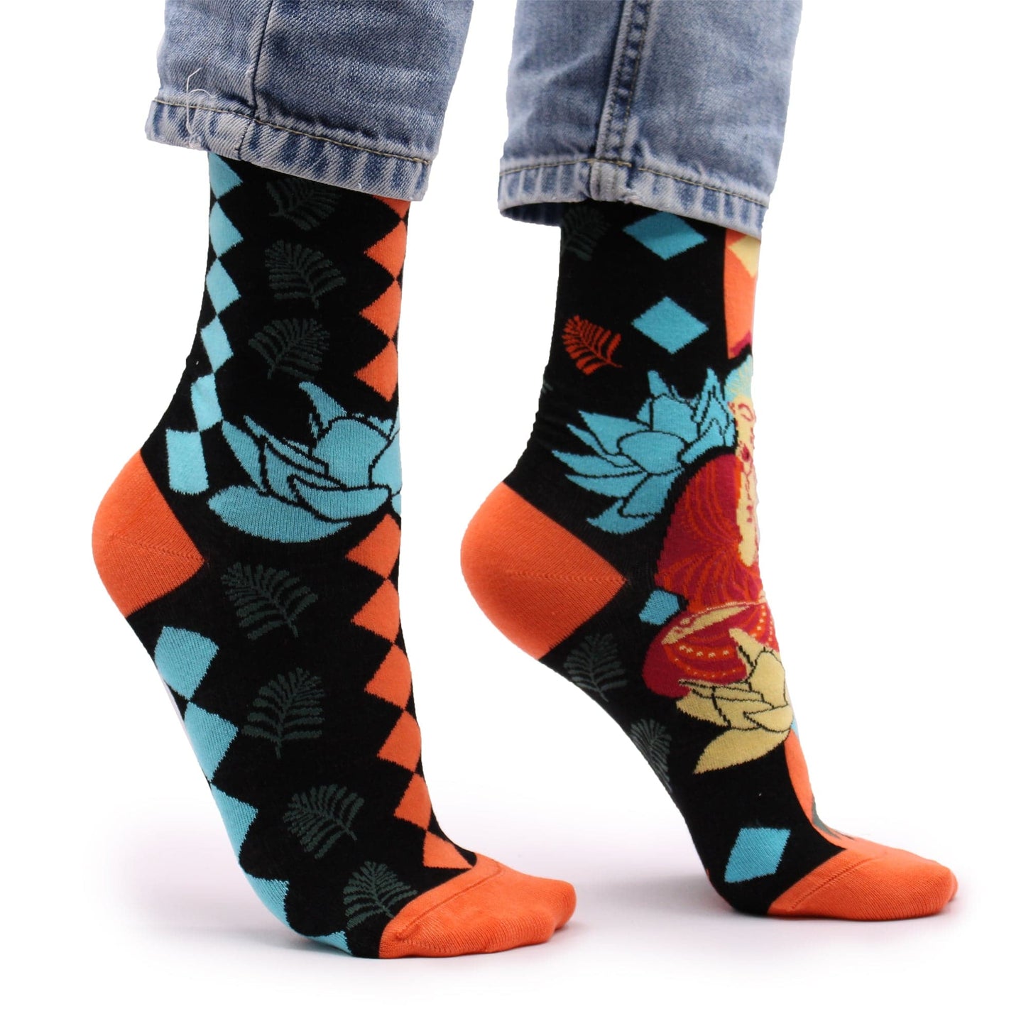 Hop Hare Bamboo Socks (36-40) - Blue Buddha & Lotus  - best price from Maltashopper.com BAMS-23F