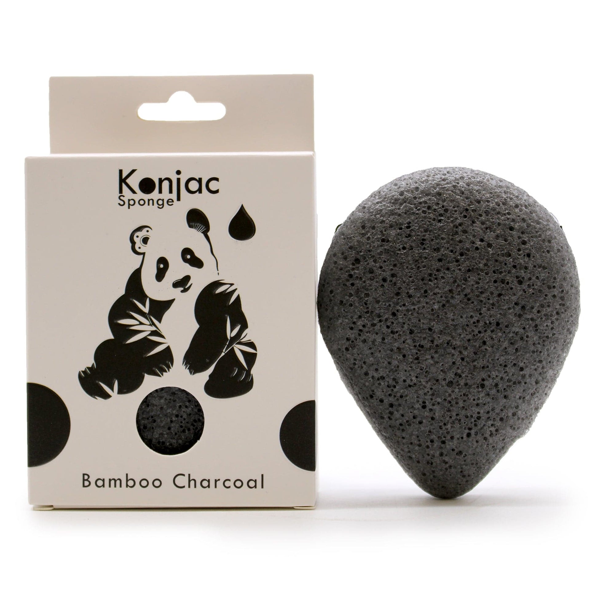 Teardrop Konjac Sponge - Bamboo Charcoal - Anti-bacterial - best price from Maltashopper.com TKONG-01