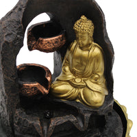 Tabletop Water Feature - 30cm - Golden Meditating Buddha - best price from Maltashopper.com WATERF-01