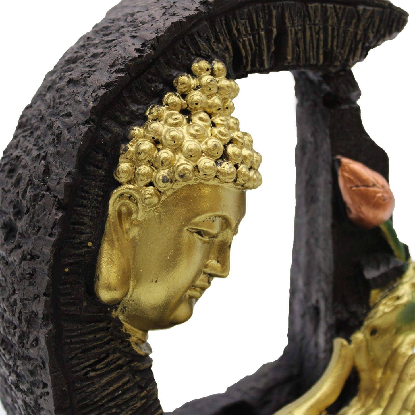 Tabletop Water Feature - 30cm - Golden Buddha & Lotus - best price from Maltashopper.com WATERF-02