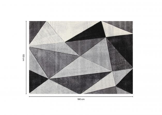 RAY DIAMOND CARPET 190X133 MEDIUM PILE GREY POLYPROPYLENE
