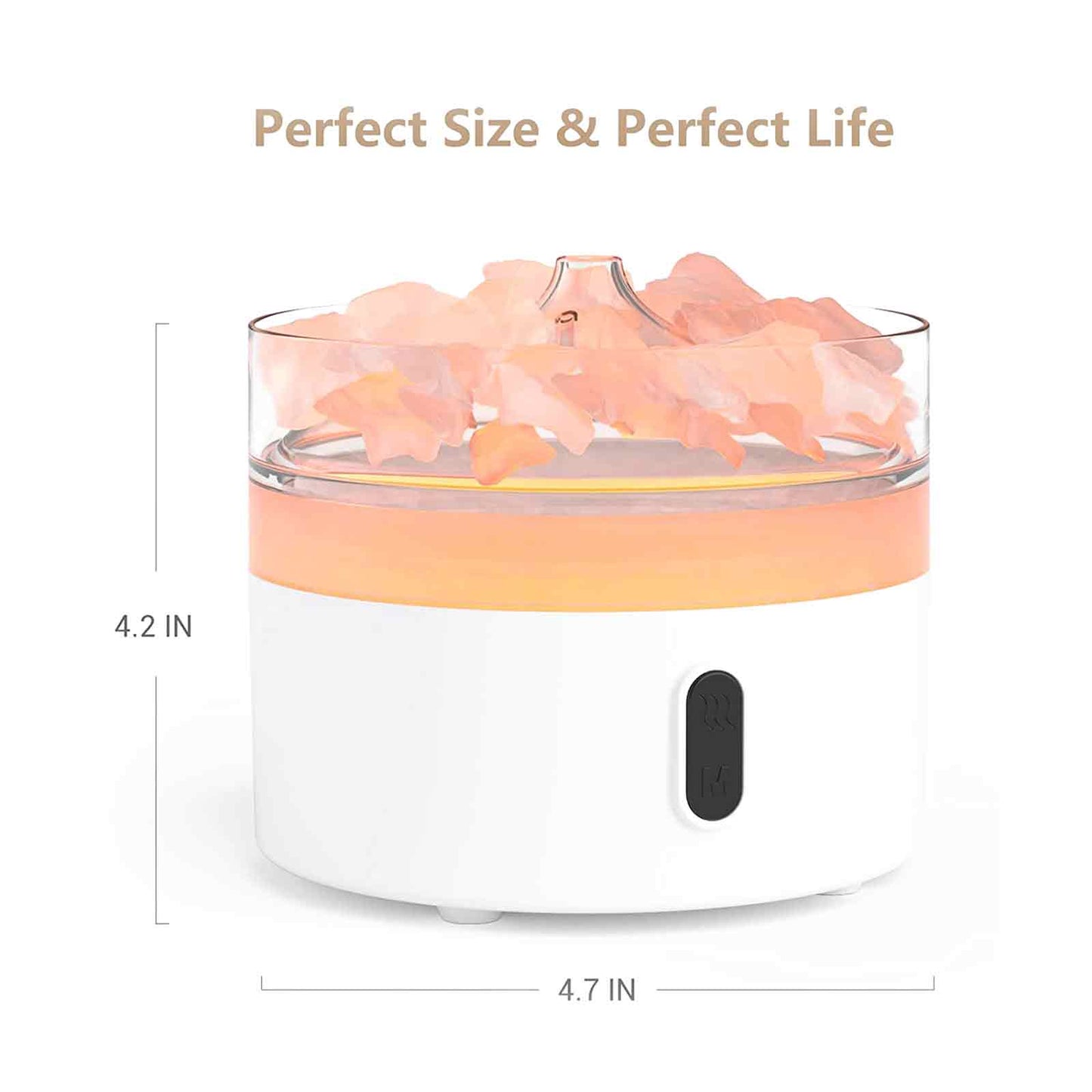 Bliss Himalayan Salt Aroma Diffuser - Night Light - USB-C - Flame Effect (Salt not included)