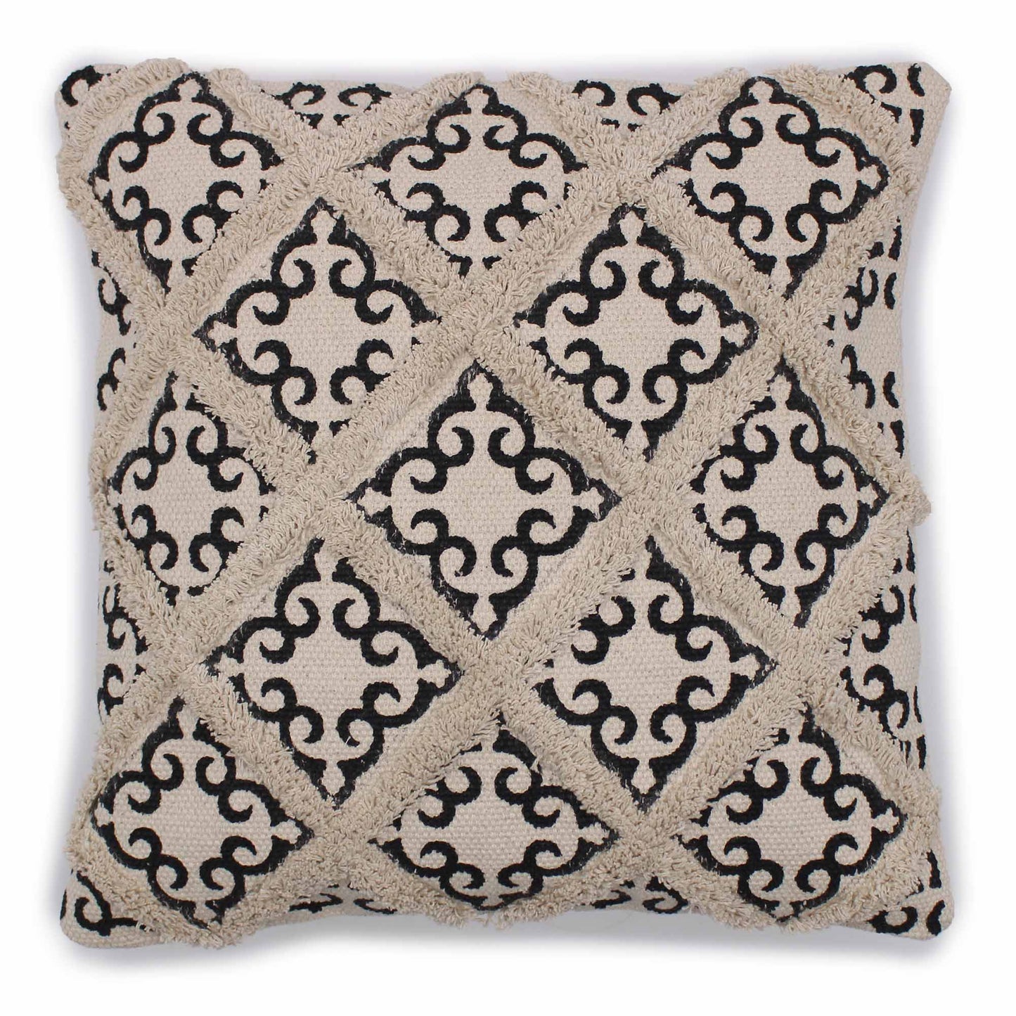 Classic Cushion Cover - Lux Criss-Cross & Print - 45x45cm - best price from Maltashopper.com CICC-10