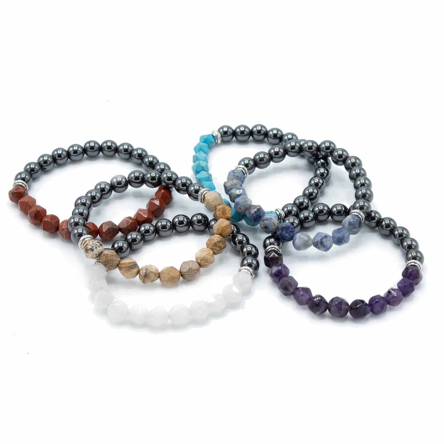 Faceted Gemstone Bracelet - Magnetic Rainbow - best price from Maltashopper.com FGEMB-01