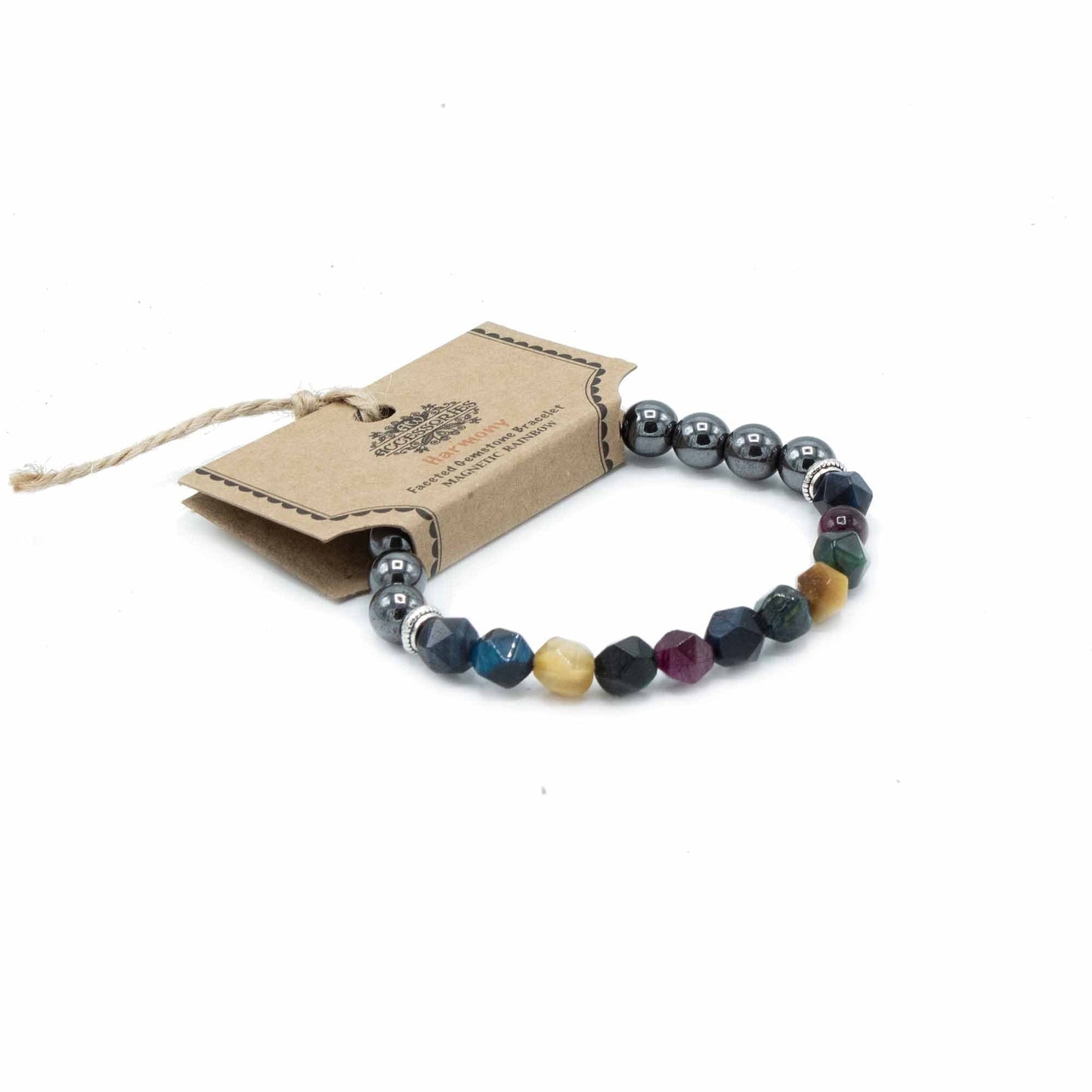 Faceted Gemstone Bracelet - Magnetic Rainbow - best price from Maltashopper.com FGEMB-01