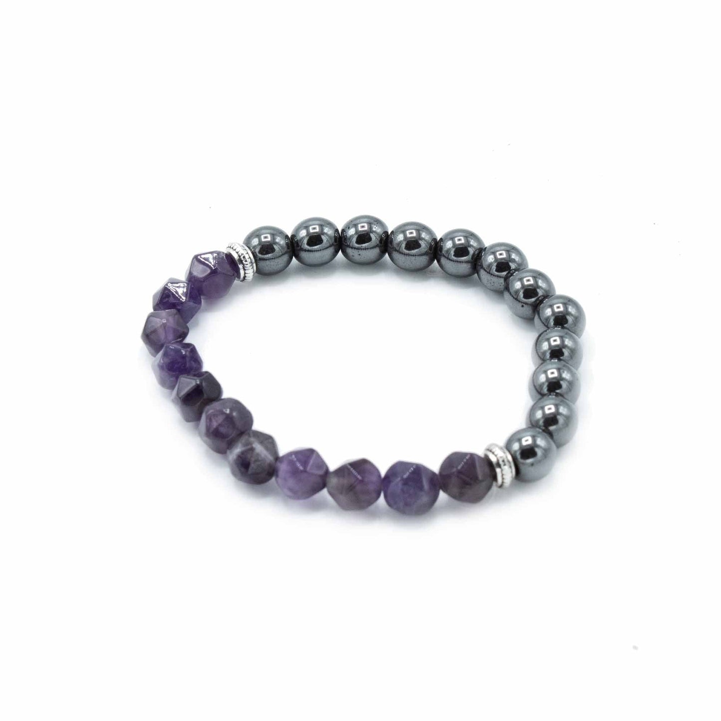 Faceted Gemstone Bracelet - Magnetic Amethyst - best price from Maltashopper.com FGEMB-03