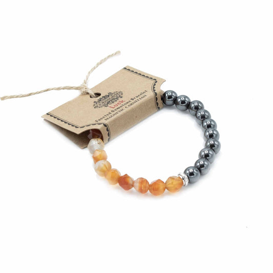 Faceted Gemstone Bracelet - Magnetic Carnelian - best price from Maltashopper.com FGEMB-07