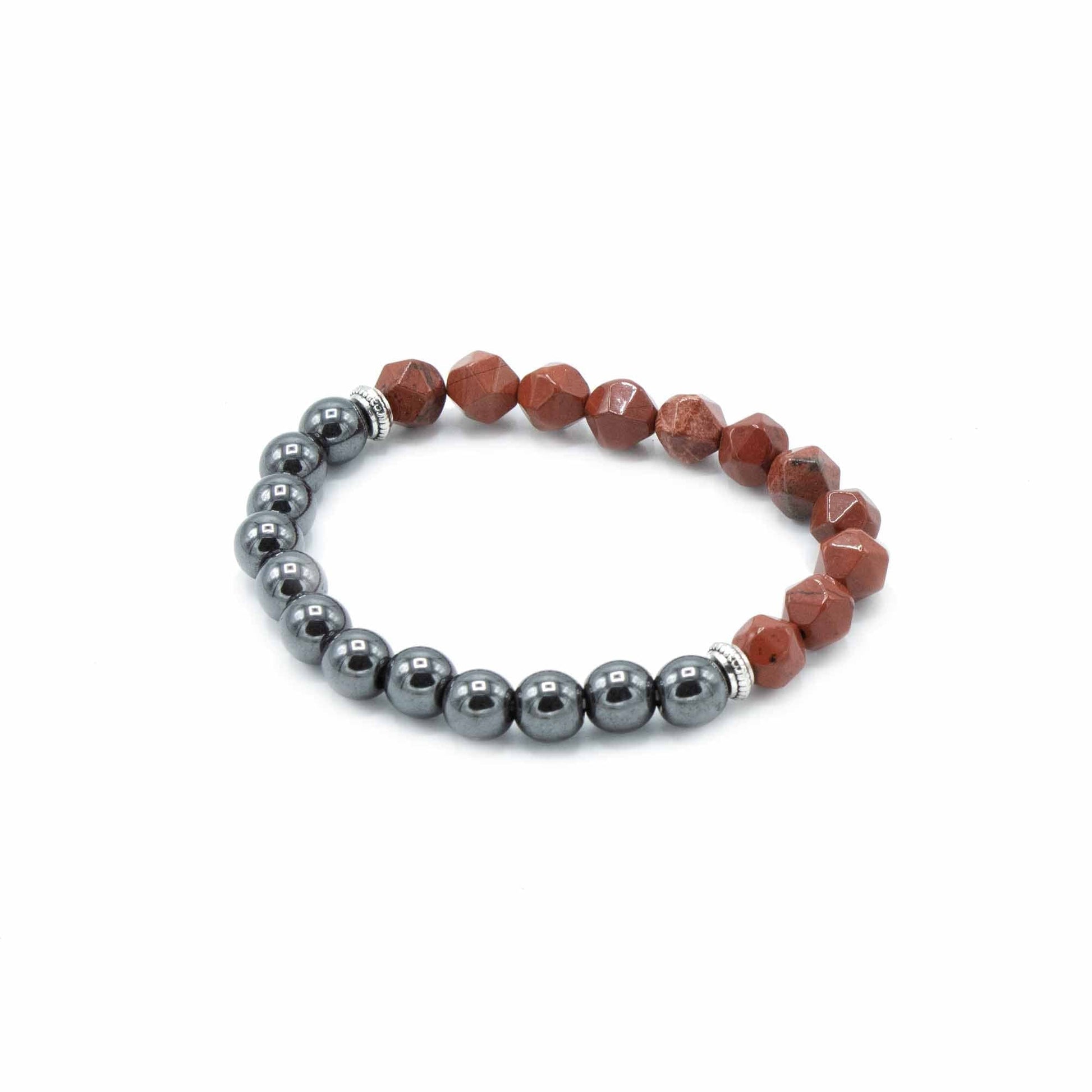 Faceted Gemstone Bracelet - Magnetic Red Jasper - best price from Maltashopper.com FGEMB-10