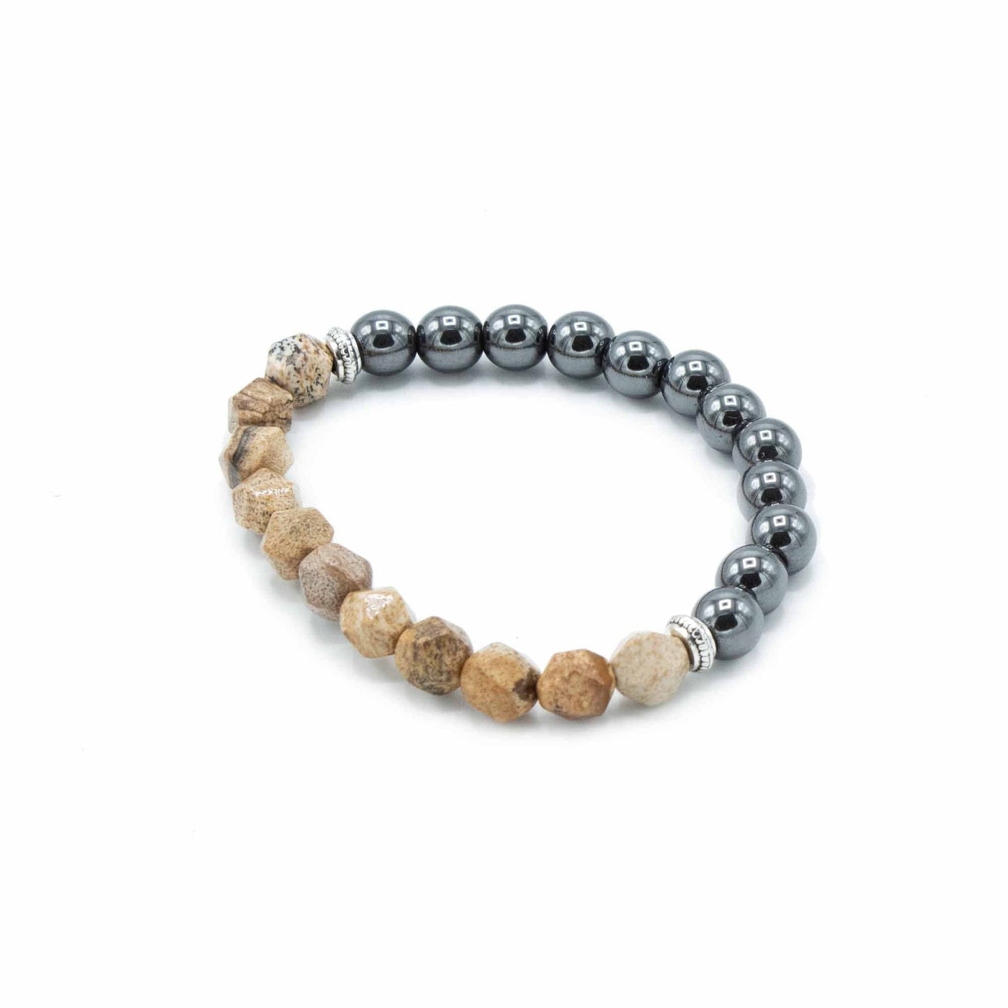 Faceted Gemstone Bracelet - Magnetic Picture Jasper - best price from Maltashopper.com FGEMB-12