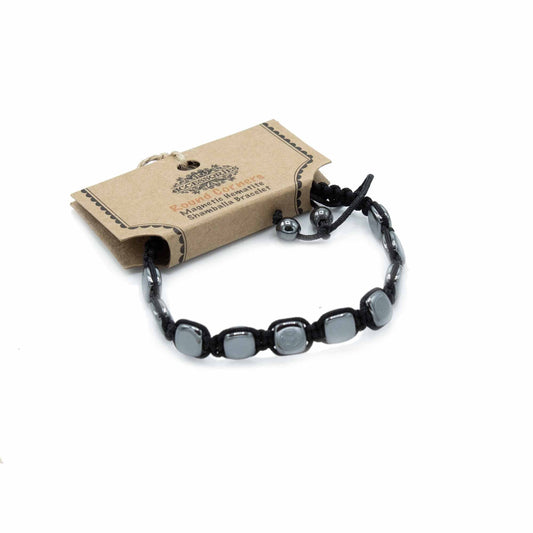 Magnetic Hematite Shamballa Bracelet - Round Corners - best price from Maltashopper.com MHSB-01