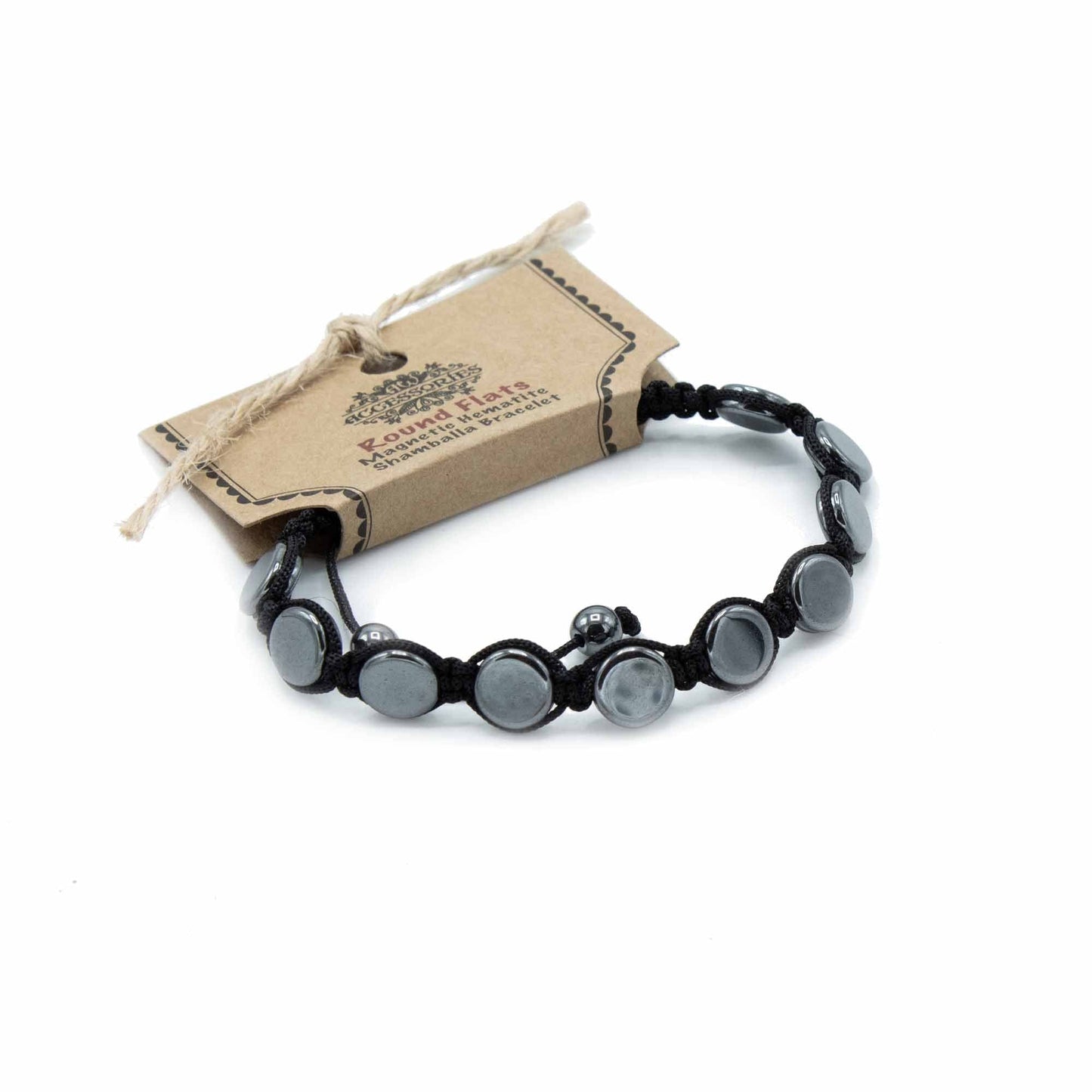 Magnetic Hematite Shamballa Bracelet - Round Flats - best price from Maltashopper.com MHSB-02