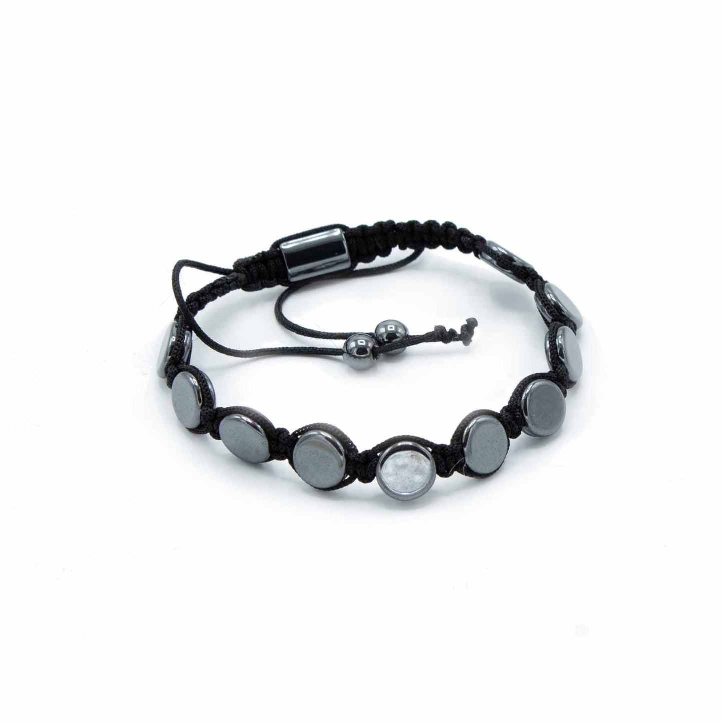 Magnetic Hematite Shamballa Bracelet - Round Flats - best price from Maltashopper.com MHSB-02