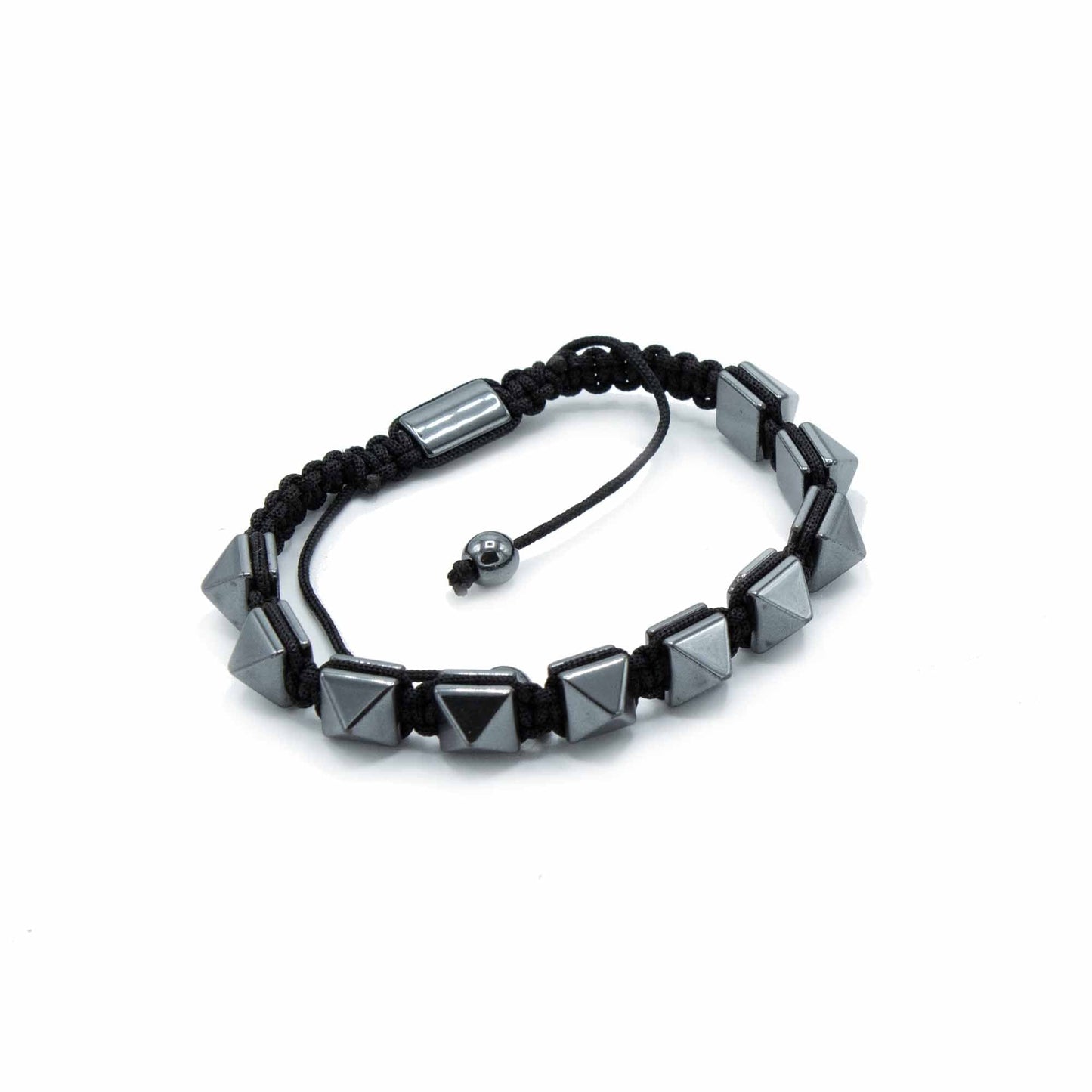 Magnetic Hematite Shamballa Bracelet - Spiky Pyramids - best price from Maltashopper.com MHSB-04