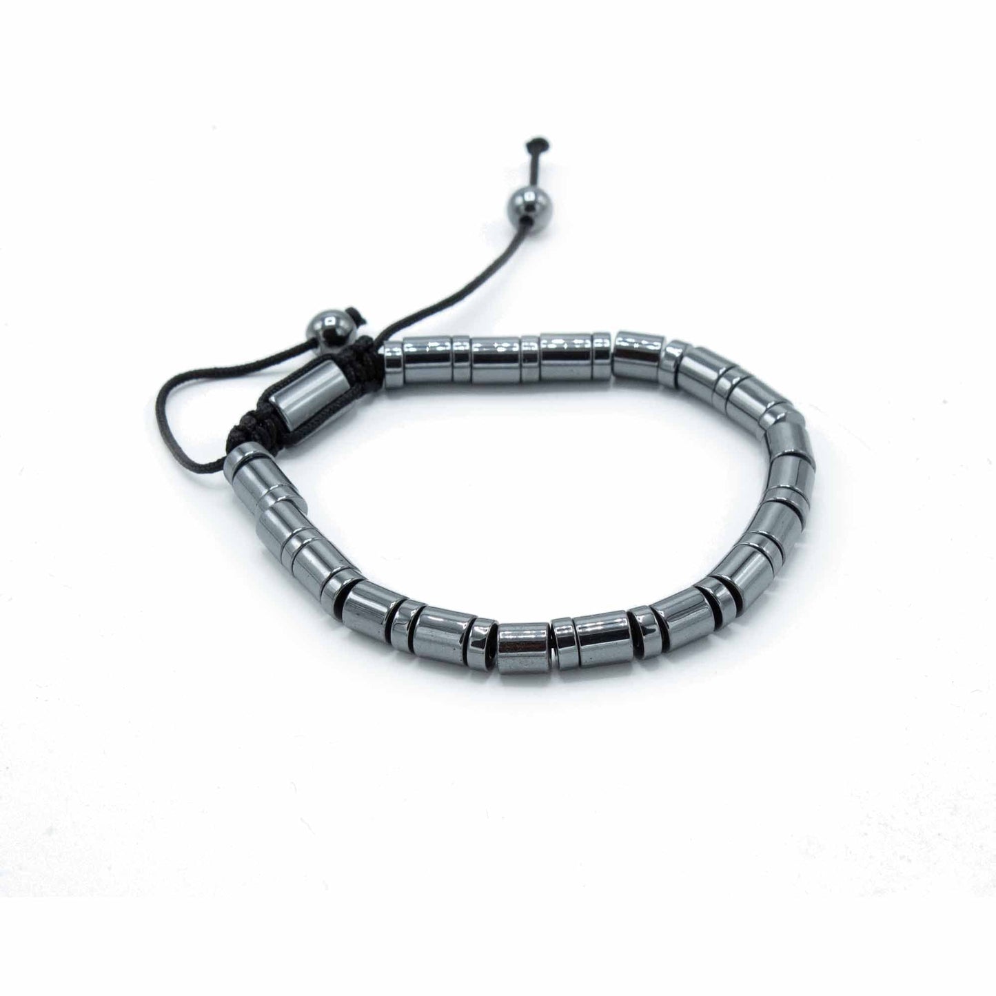 Magnetic Hematite Shamballa Bracelet - Cylinders & Circles - best price from Maltashopper.com MHSB-06