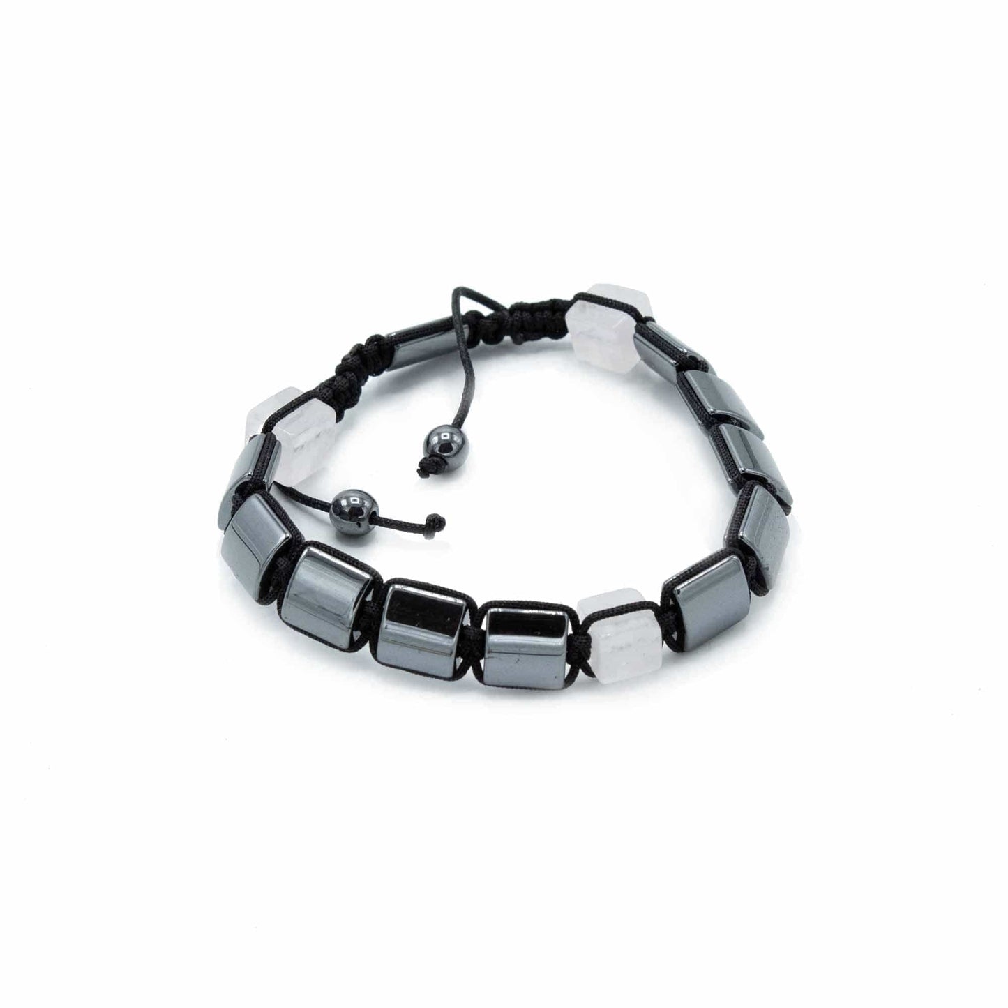 Bliss Magnetic Hematite Shamballa Bracelet - Rose Cuboids