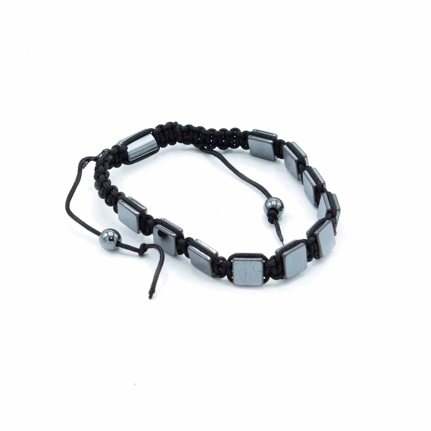 Magnetic Hematite Shamballa Bracelet - Flat Cubes - best price from Maltashopper.com MHSB-08