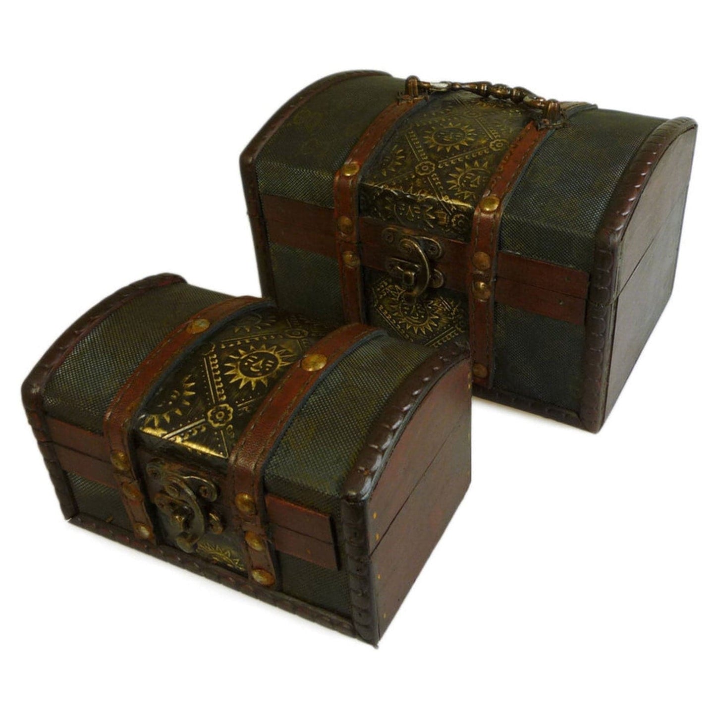 Bliss Sets of 2 Colonial Boxes - Metal Embossed