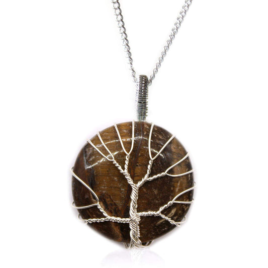 Bliss Tree of Life Gemstone Necklace - Tiger Eye