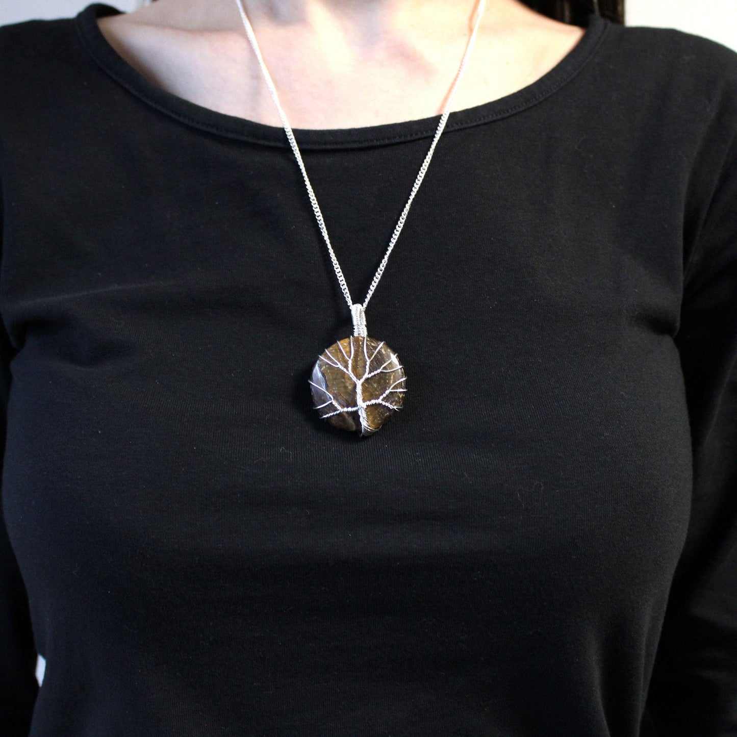 Bliss Tree of Life Gemstone Necklace - Tiger Eye