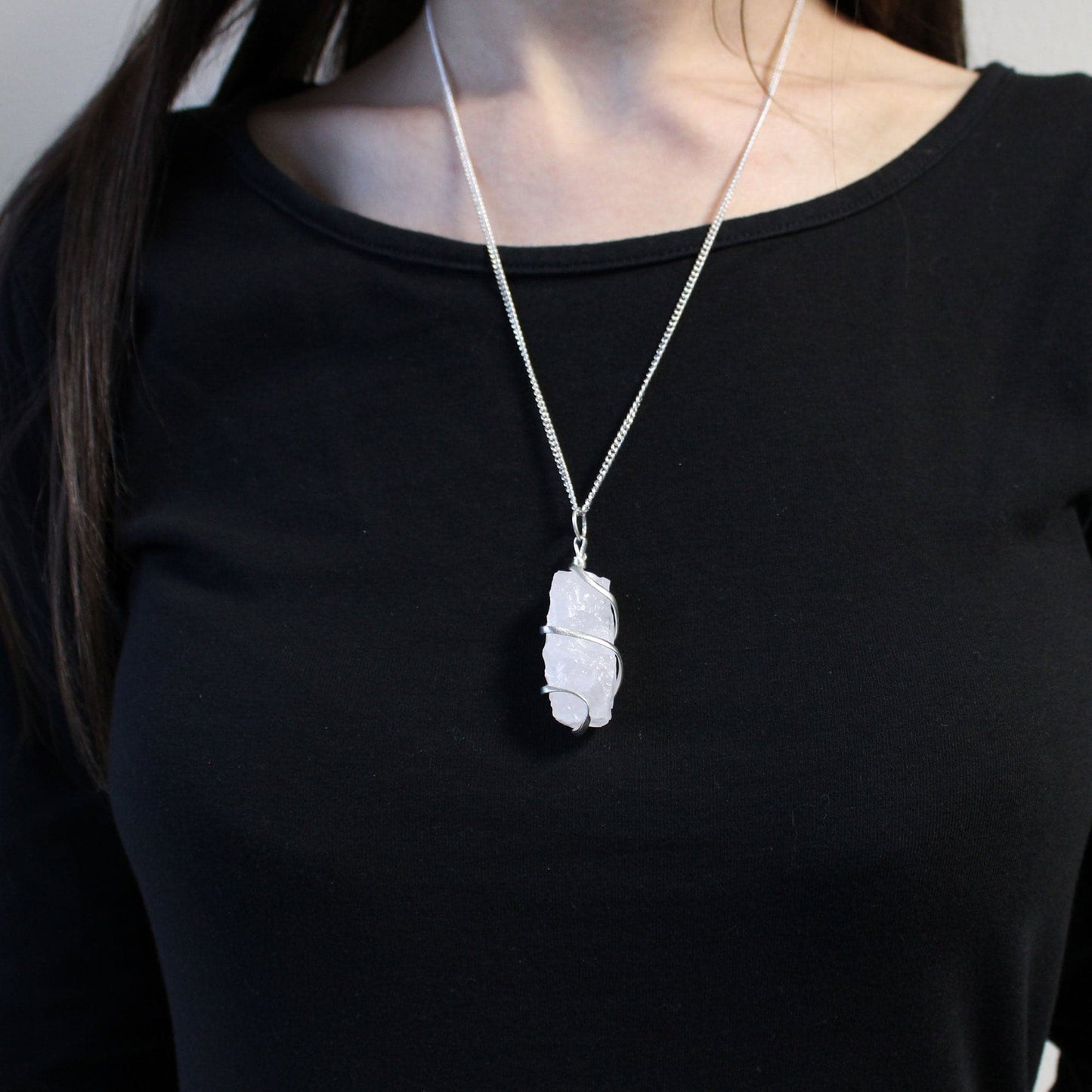 Cascade Wrapped Necklace - Rough Opalite - best price from Maltashopper.com IGJ-15