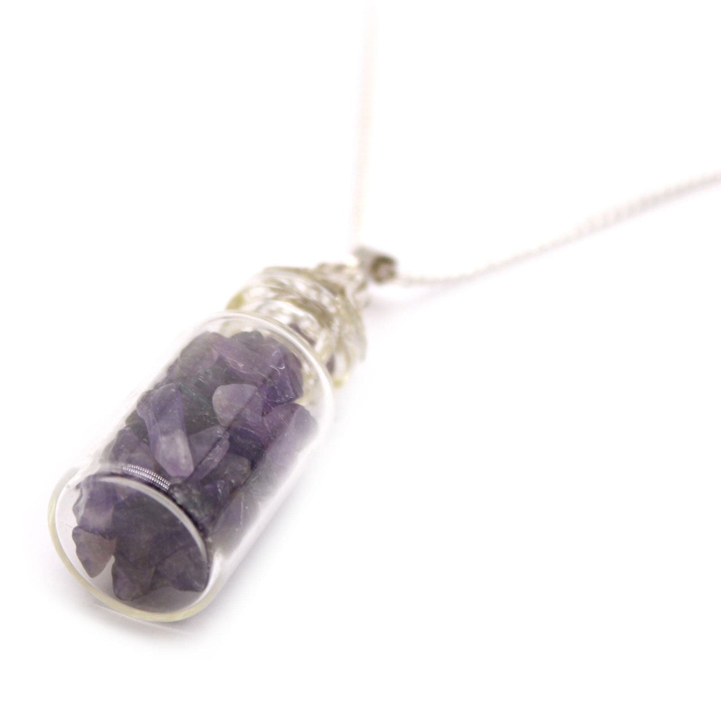 Bliss Bottled Gemstones Necklace - Amethyst