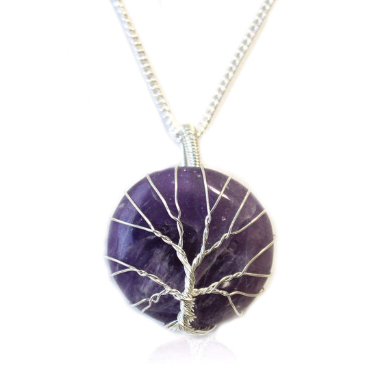 Bliss Tree of Life Gemstone Necklace - Amethyst