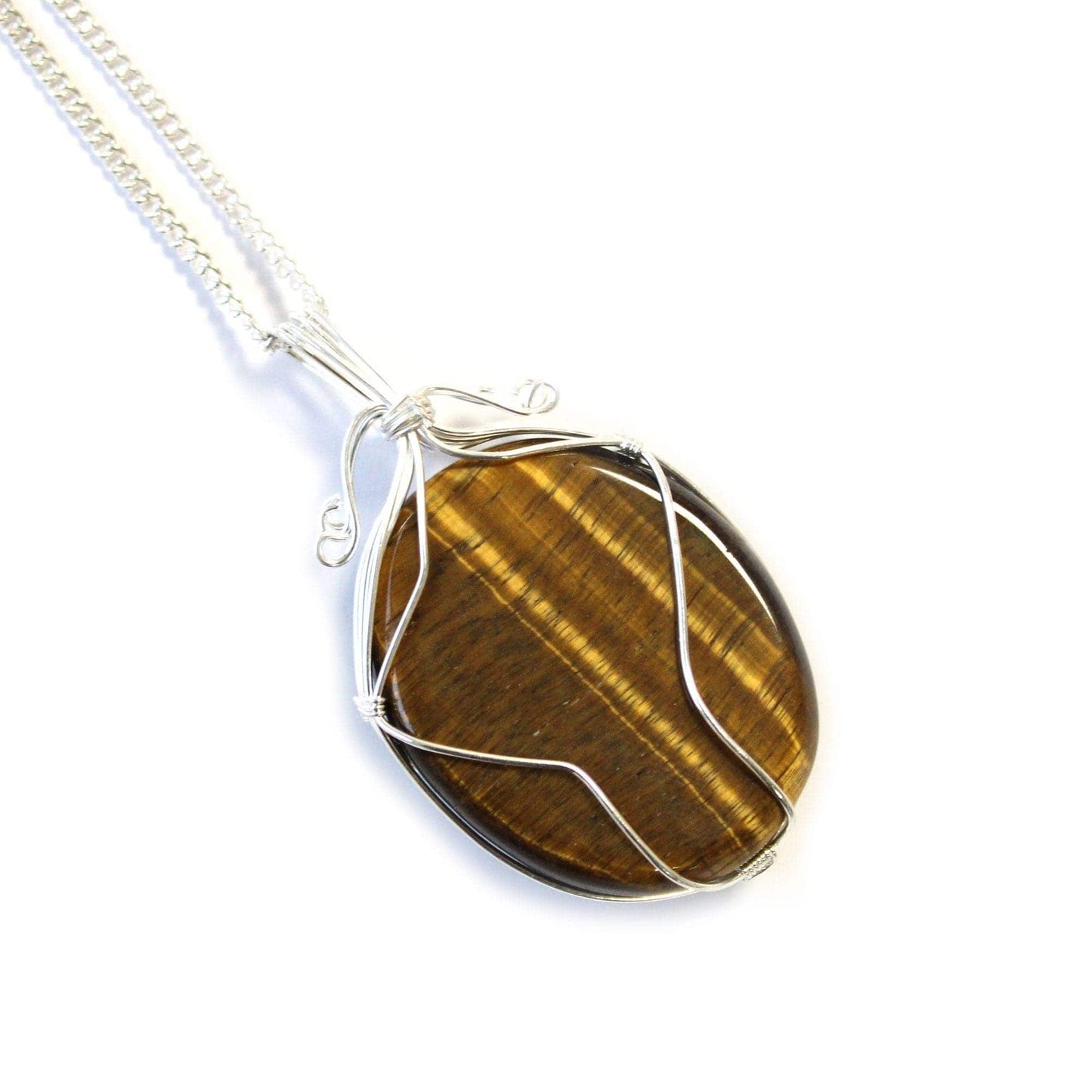 Bliss Swirl Wrapped Gemstone Necklace - Tiger Eye